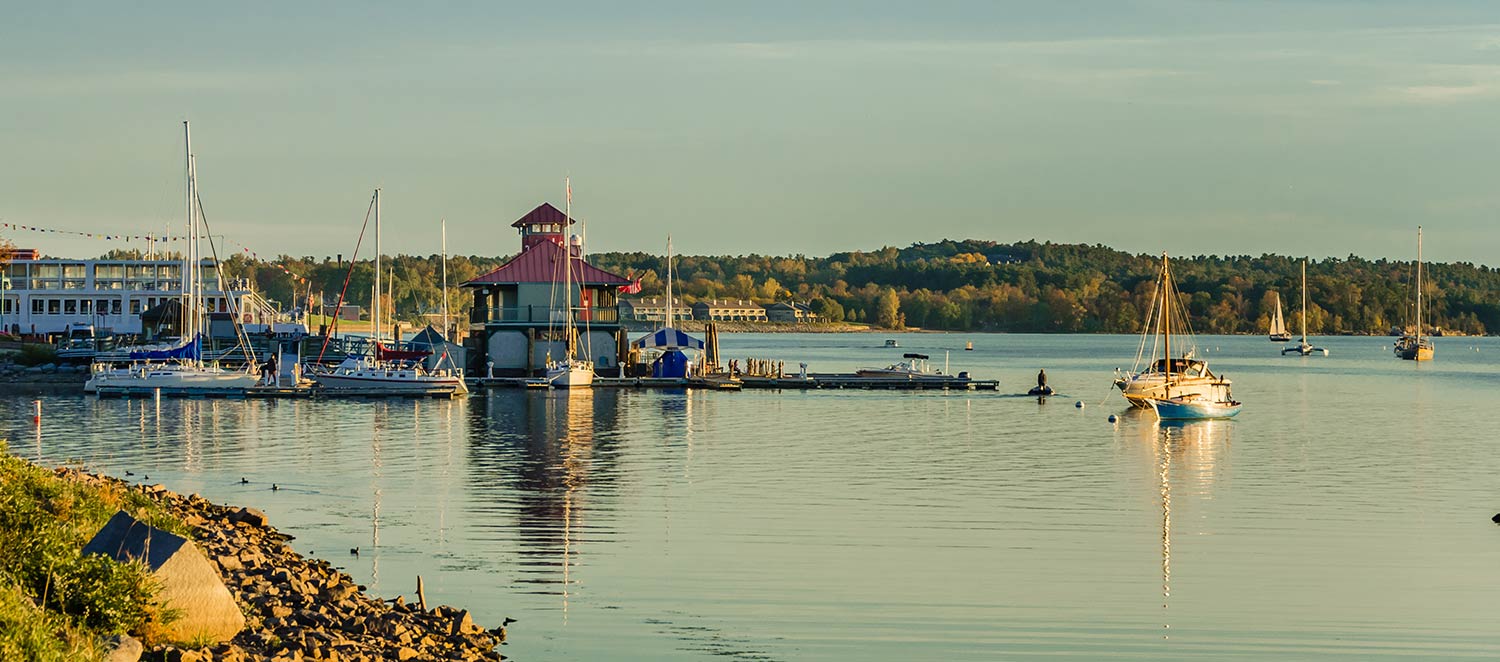 Sailboats in the harbor of Burlington